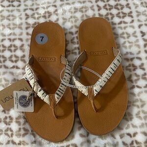 Hari Mari Tan and Cream Sandals